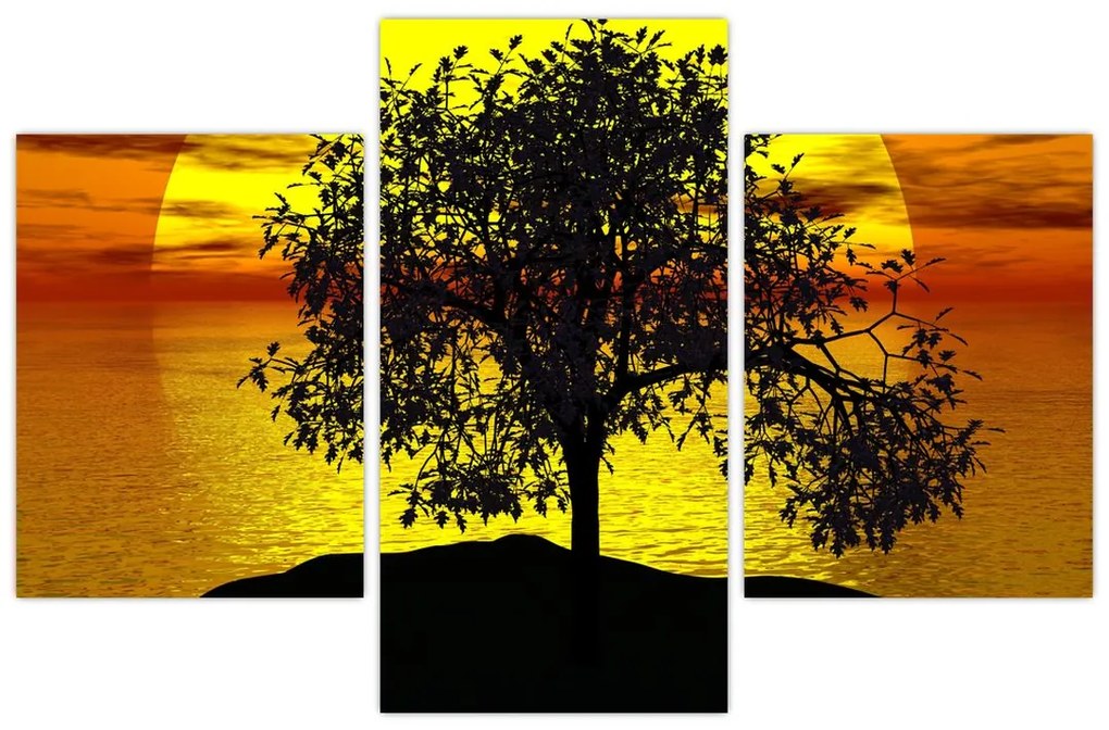 Obraz siluety stromu (90x60 cm)