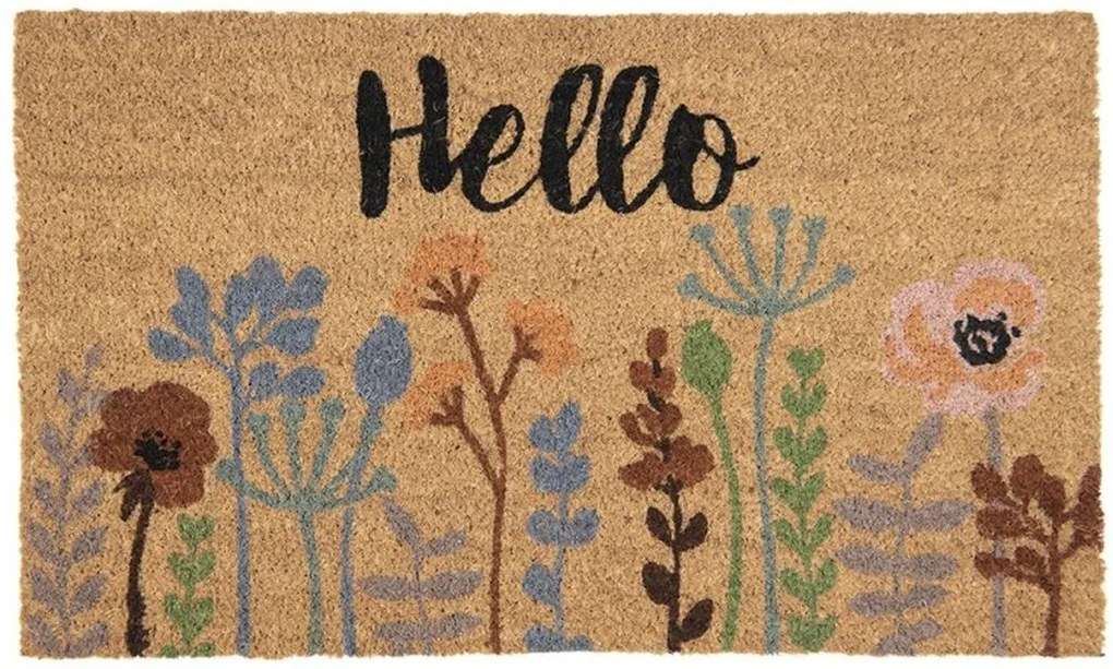 Kokosová rohožka s kvetmi Flowerbomb - 75*45*1 cm
