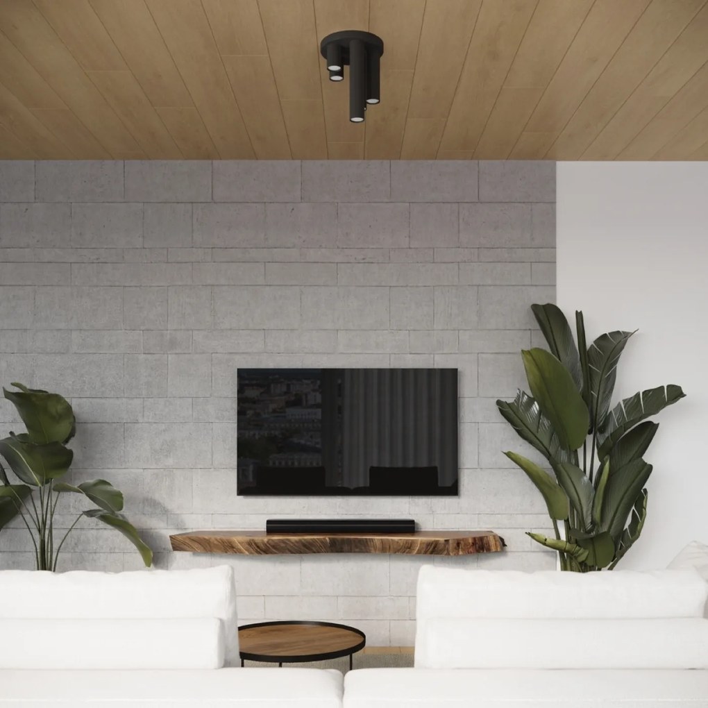 Stropné svietidlo Lagos, 3x čierne kovové tienidlo