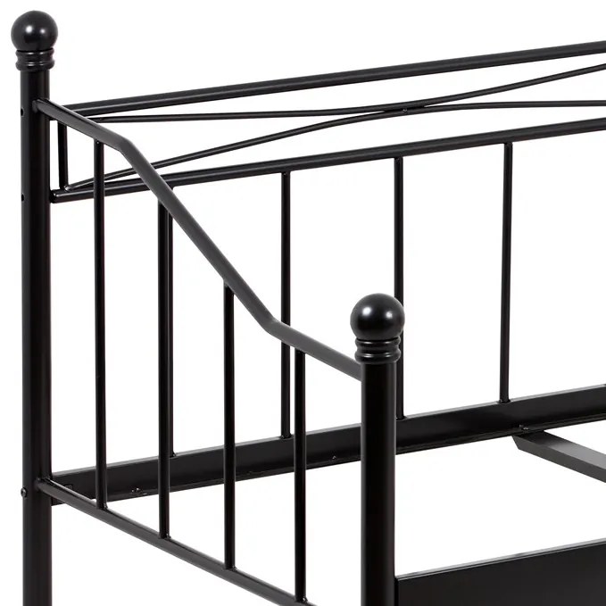 BONTEC Jednolôžková posteľ 208x98cm, kov, čierna, BED-1905 BK Farba: Čierna