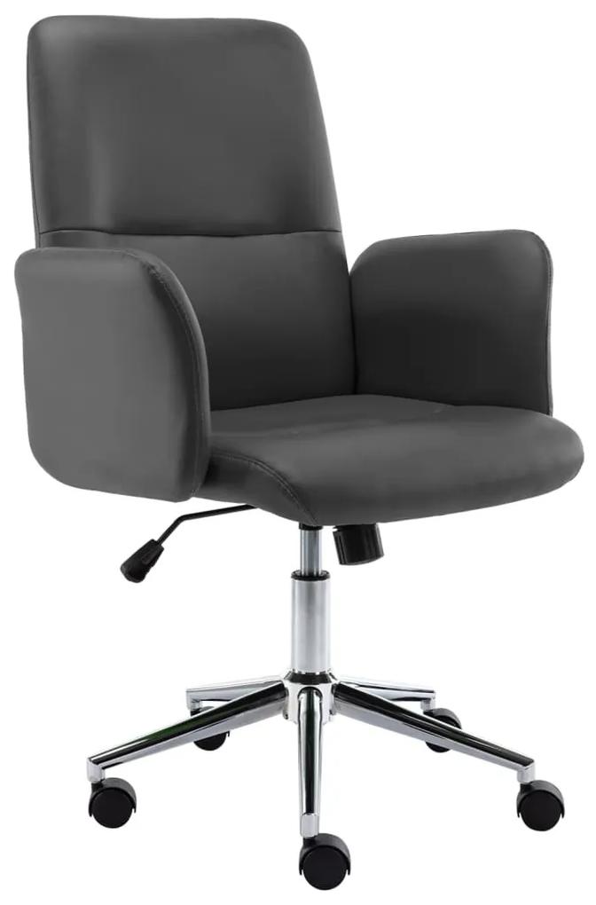 Kancelárska stolička sivá umelá koža