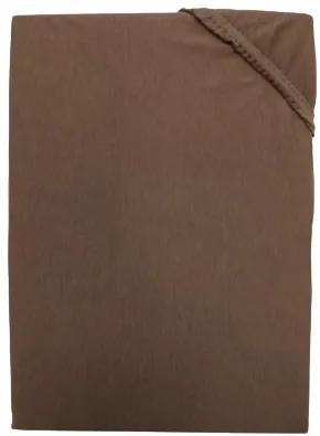 Posteľná plachta jersey tmavohnedá TiaHome - 180x200cm