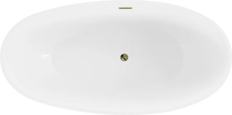 Mexen Bilbao, voľne stojaca vaňa 180 x 90 cm, biela-čierna, zlatý lesklý prepad, 51311809075-50
