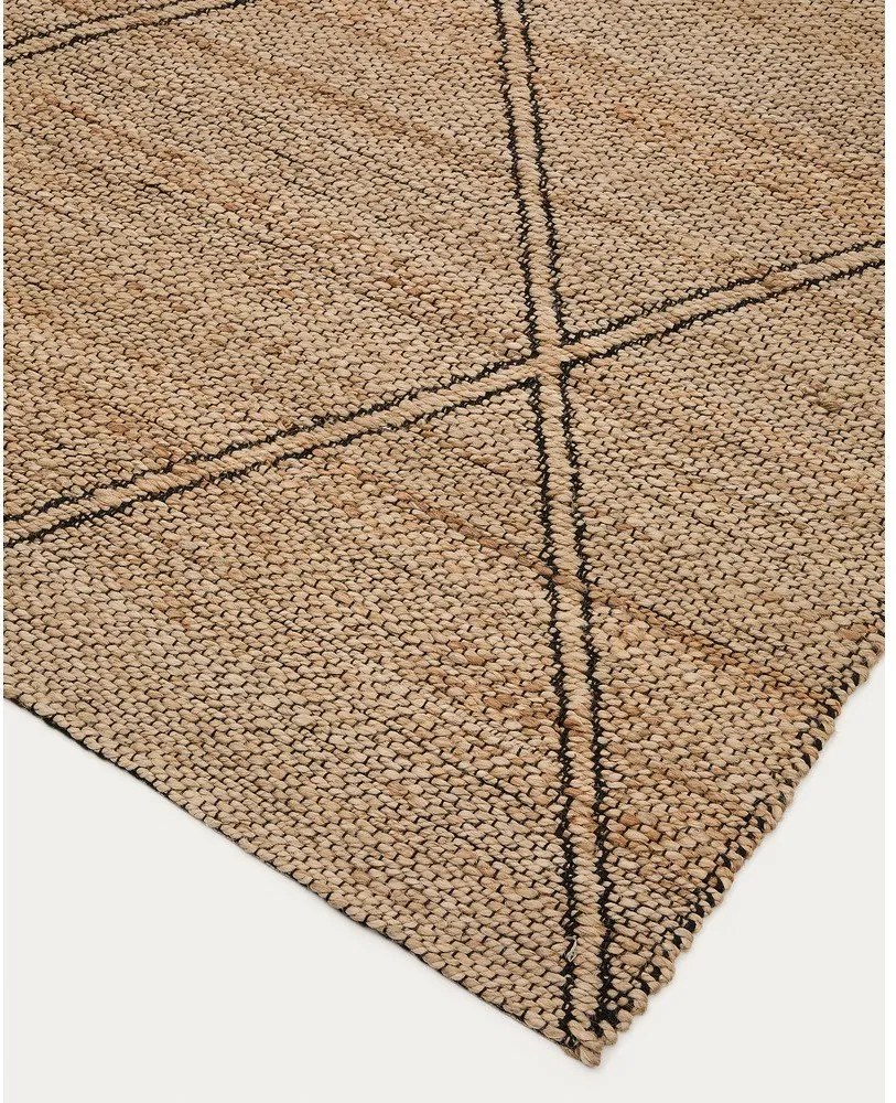 Ručne tkaný jutový koberec v prírodnej farbe 160x230 cm Vallalta – Kave Home
