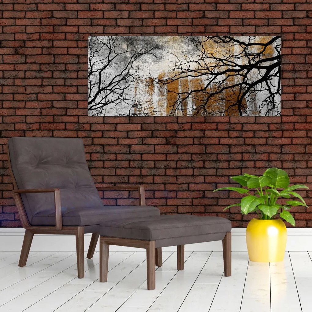 Obraz - Siluety stromov (120x50 cm)