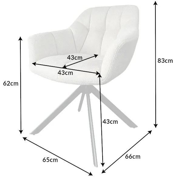 Stolička Papillon champagne otočná