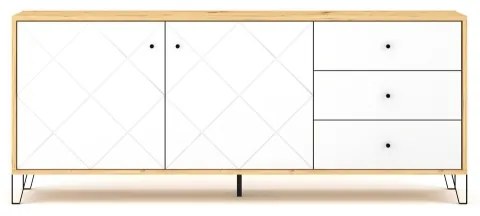 Komoda SULA dub artisan/biela