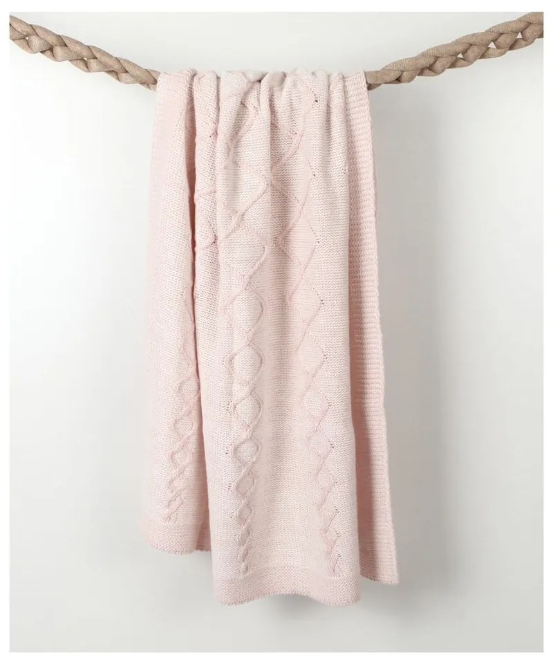 Ružová detská deka s prímesou bavlny Homemania Decor Baby Baby, 90 x 90 cm