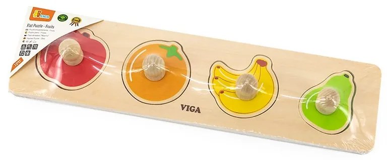 Drevené puzzle s úchytmi Viga Ovocie