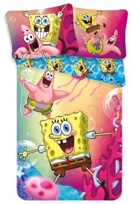 JERRY FABRICS Obliečky SpongeBob Bavlna 140/200, 70/90 cm
