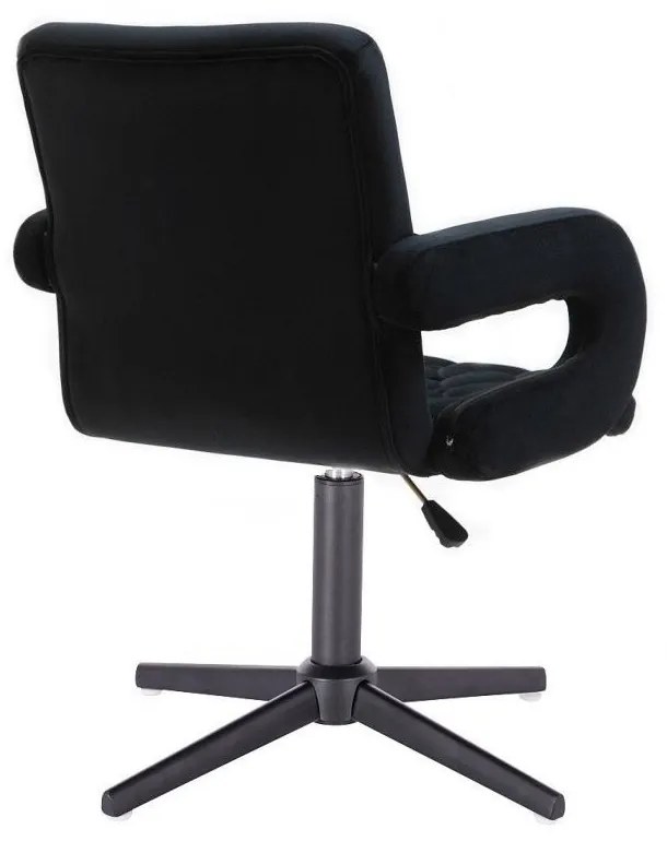LuxuryForm DESIGN Stolička BOSTON VELUR na čiernom kríži - čierna