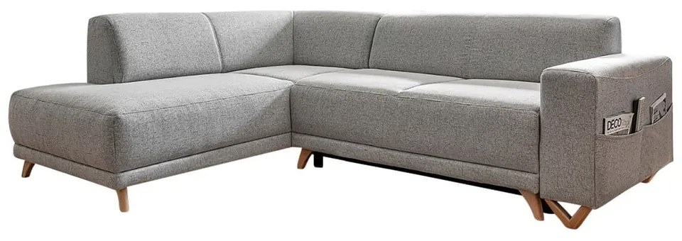 Svetlosivá rozkladacia/s úložným priestorom rohová pohovka (ľavý roh/do L) Classy Sophie – Miuform