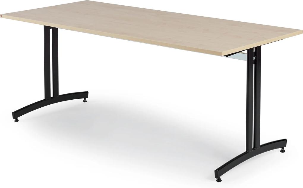 Jedálenský stôl Sanna, 1800x700 mm, breza / čierna
