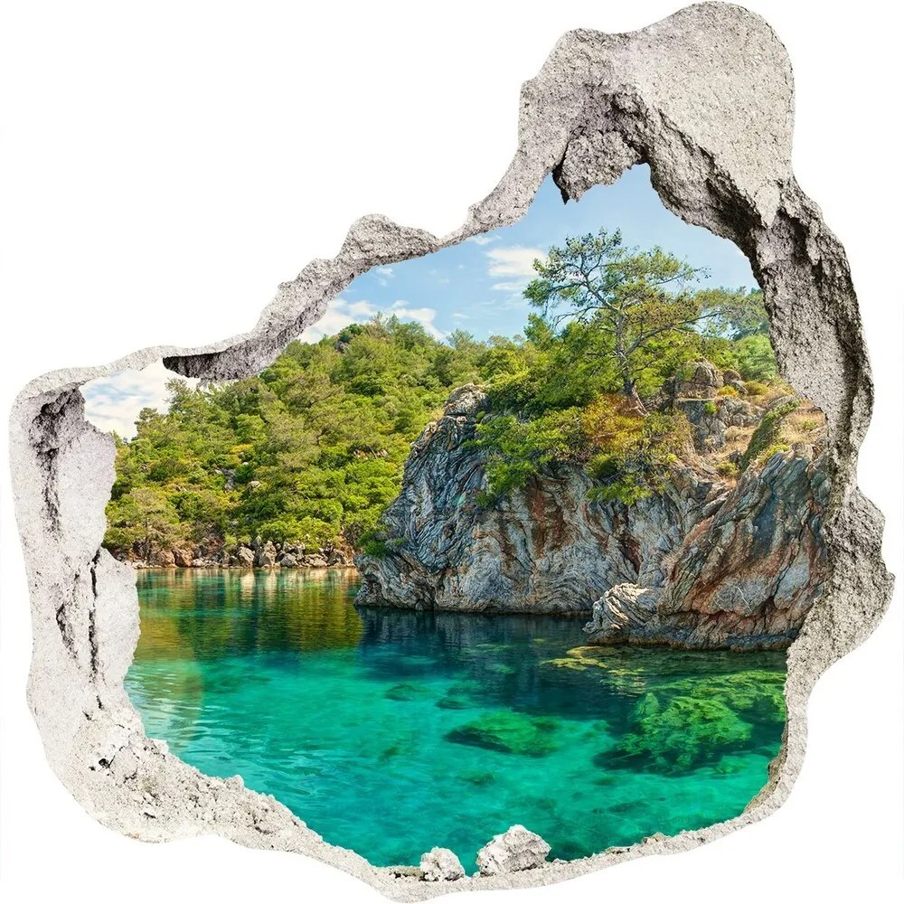 Nálepka fototapeta 3D výhľad Modrá lagúna WallHole-75x75-piask-90231572