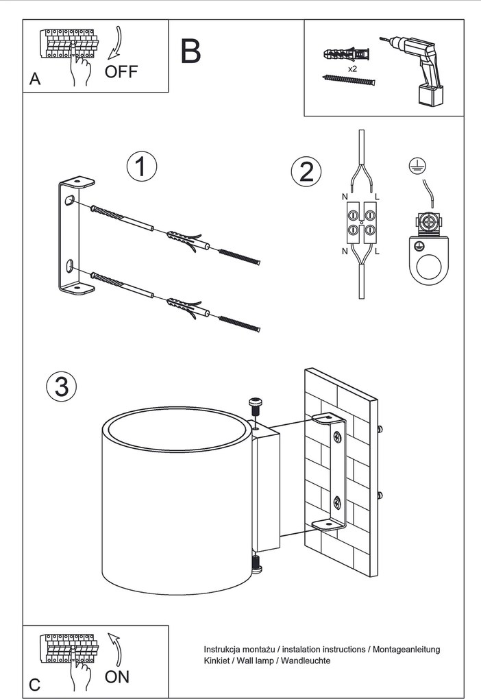 Nástenné svietidlo Orbis, 1x béžové betónové tienidlo
