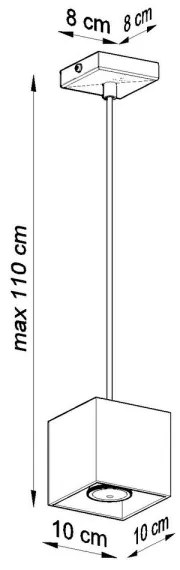 Luster na lanku QUAD 1 1xGU10/40W/230V šedá