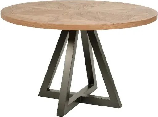 Jedálenský stôl Indus 125 cm z masívu dub prírodný/grafit