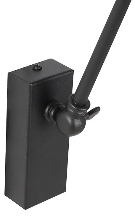 Dizajnová nástenná lampa čierna nastaviteľná - Luna