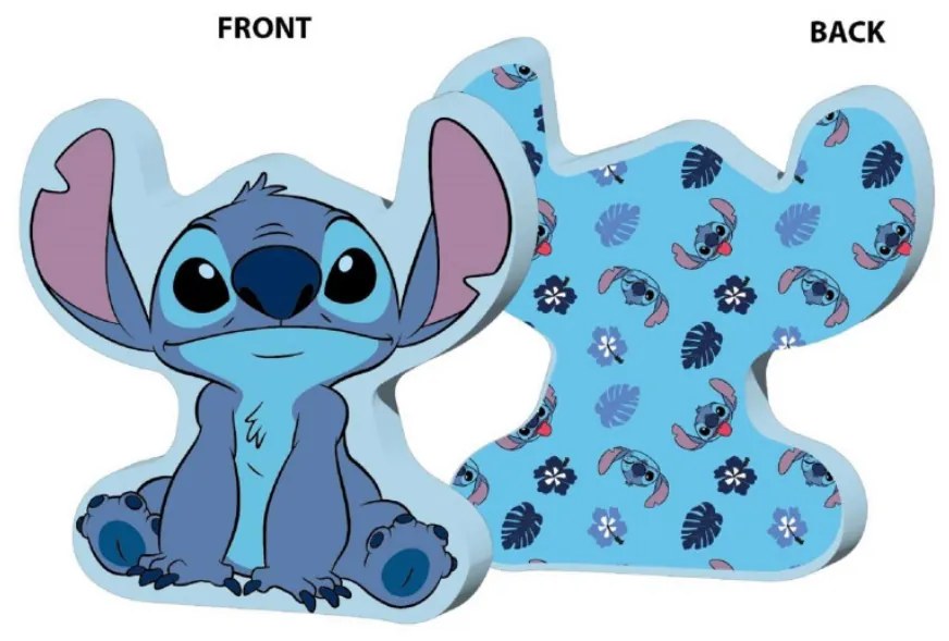 3D mikroplyšový detský vankúšik Lilo and Stitch modrý Setino Tiahome