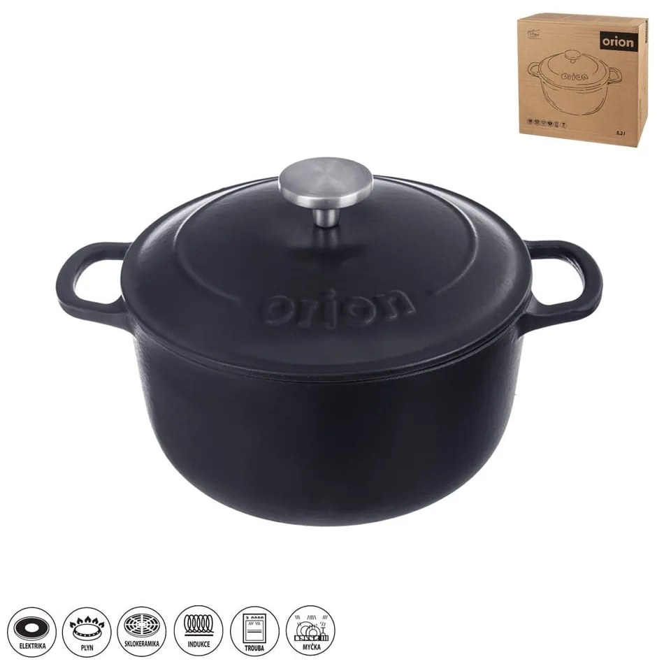 Liatinový hrniec s pokrievkou na indukciu 5,2 l LITINA SMALT – Orion