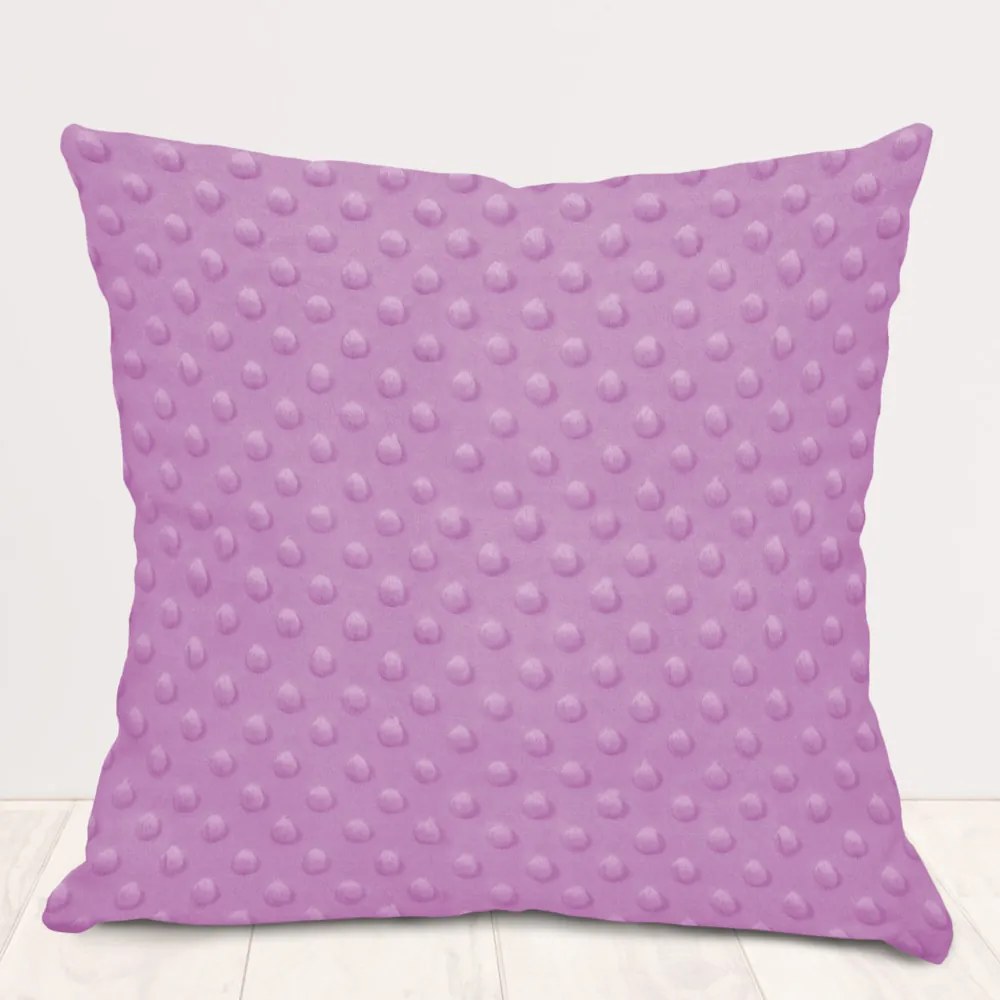 Biante Detská obliečka na vankúš Minky TOP 3D bodky MKP-053 Fialová lila 30 x 50 cm