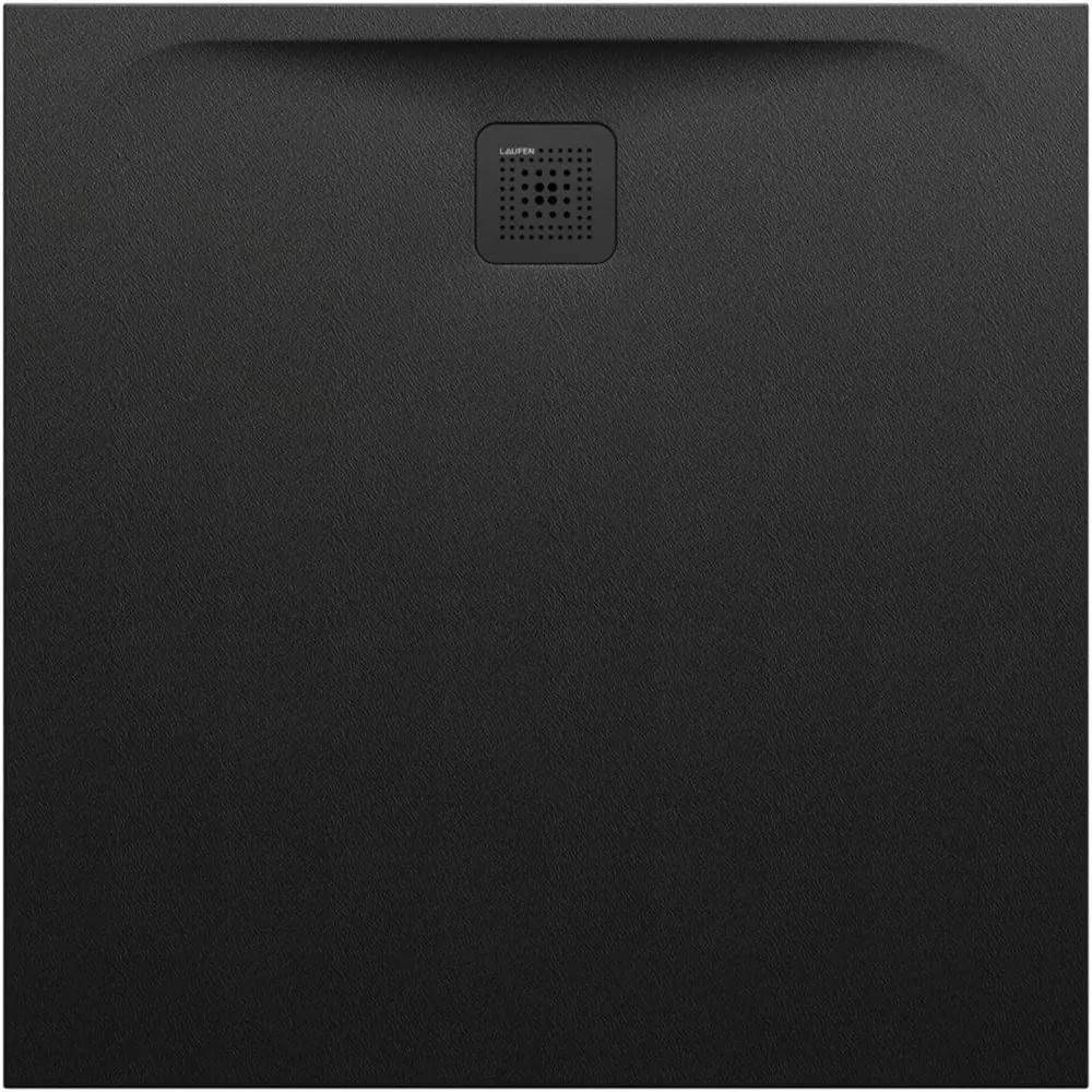 LAUFEN Pro štvorcová sprchová vanička z materiálu Marbond, odtok na boku, 1000 x 1000 x 33 mm, čierna matná, H2119520800001