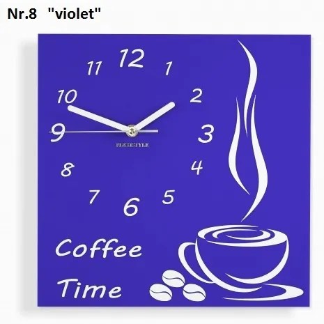Coffee Time nástenné kuchynské hodiny žltá