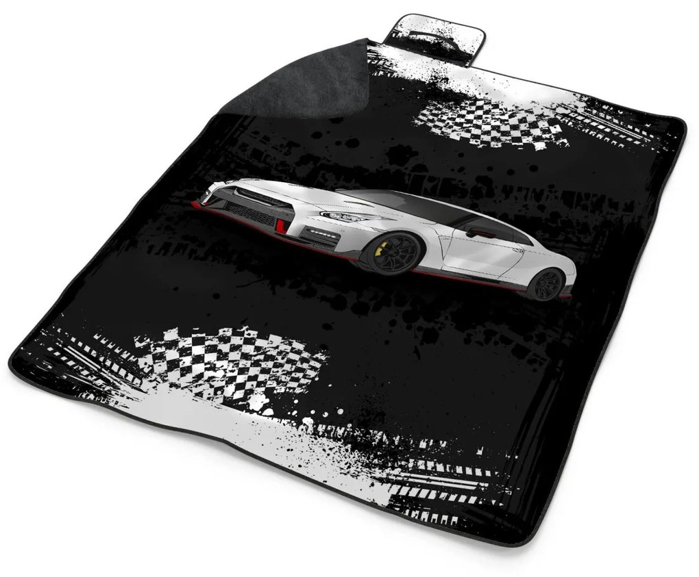 Sablio Plážová deka Nissan GTR 35 Čierny: 200x140 cm