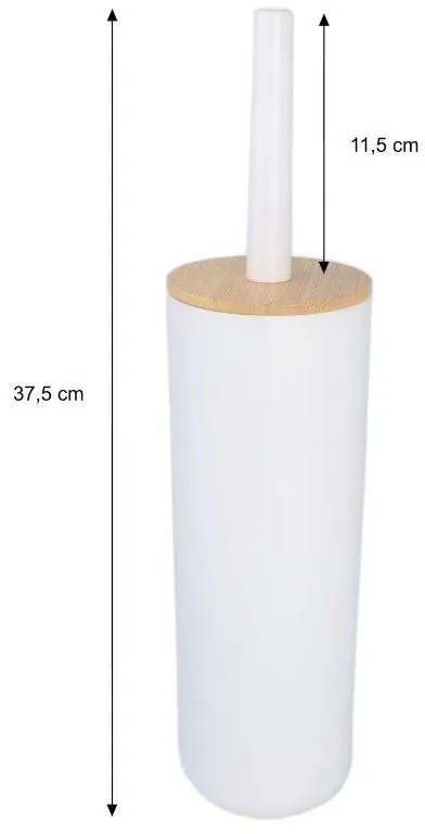 Erga Madera, toaletná WC kefa na postavenie, biela-hnedá, ERG-YKA-P.MADERA-WHT