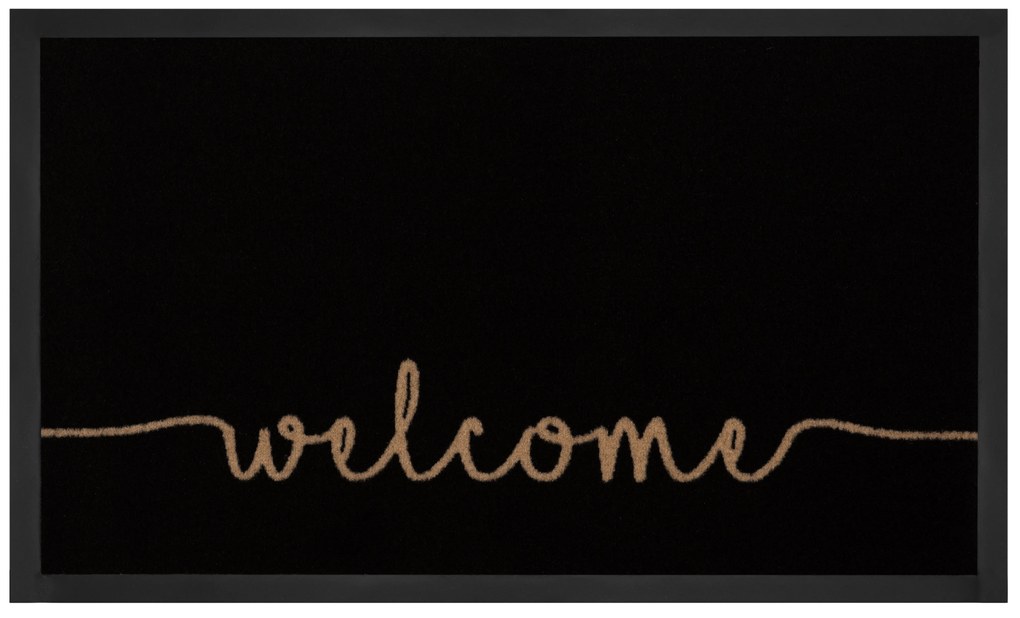 Protišmyková rohožka Welcome 103796 Anthracite Creme – na von aj na doma, 45x75, šedá, chodba / predsieň, Hanse Home