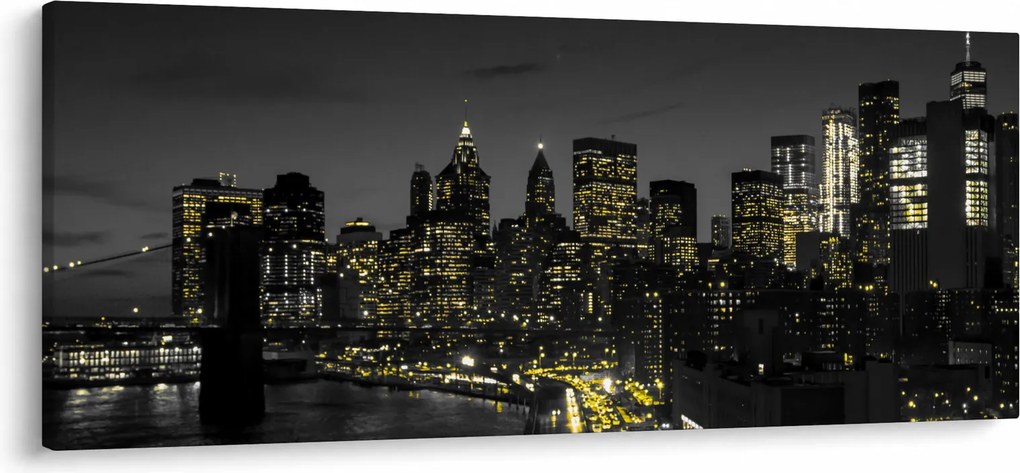 Obraz nočnej metropoly (120x50 cm)