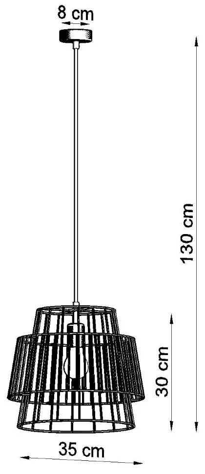 Závesné svietidlo Gate, 1x biele drôtené tienidlo