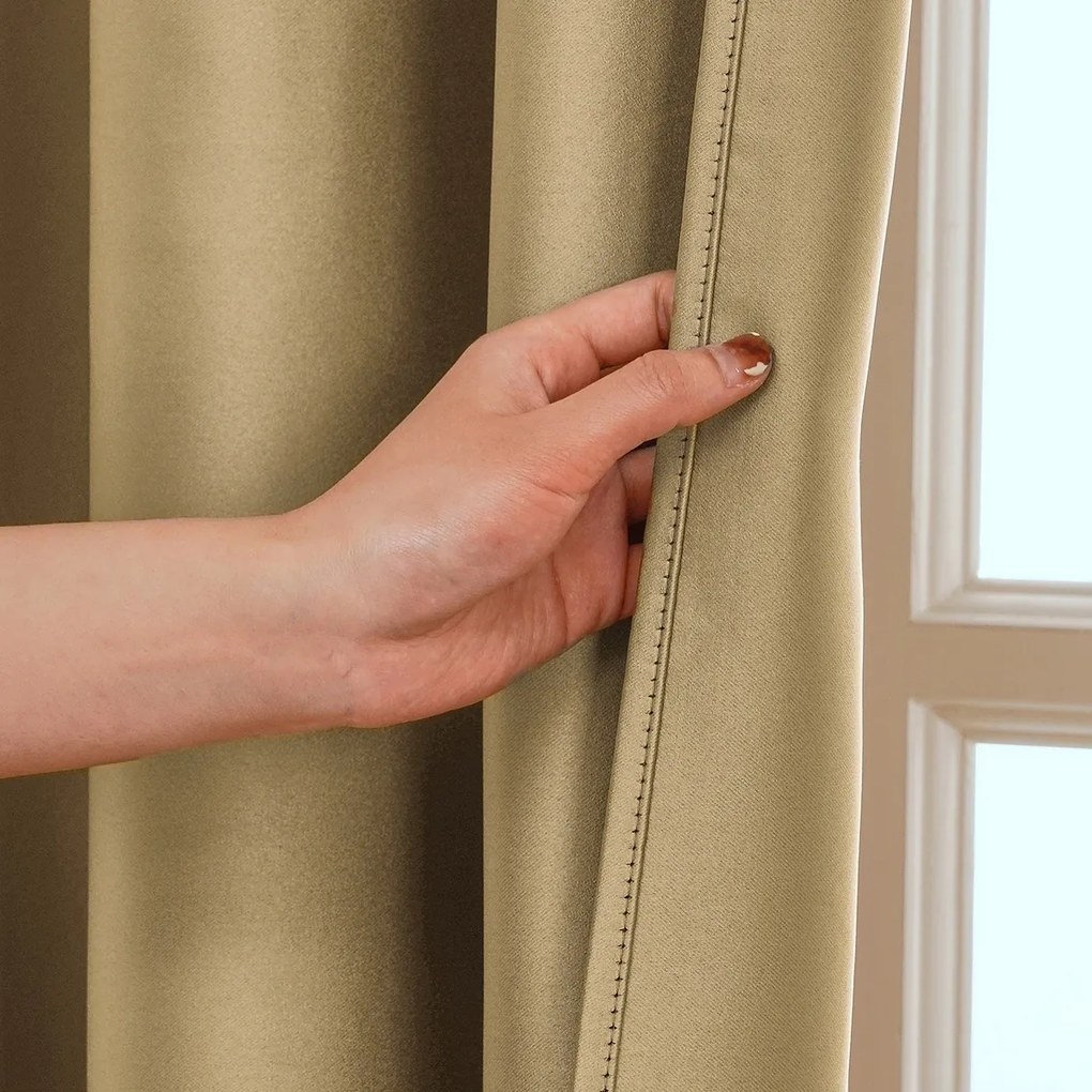 4Home Výhodná sada Zatemňovací záves Cairo zlatá, 150 x 250 cm, 2 ks