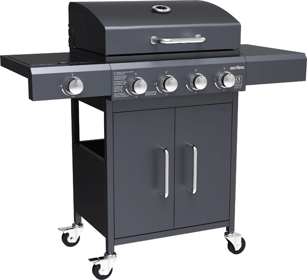 Plynový gril BestBerg BBBQ-28SB / 5 horákov / 14,4 kW / čierna
