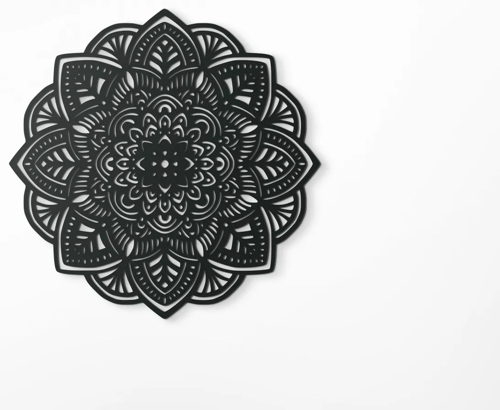 drevko Drevená mandala Šťastie Rozmer obrazu: 115 x 115 cm, Farba dekorácie: Čierna