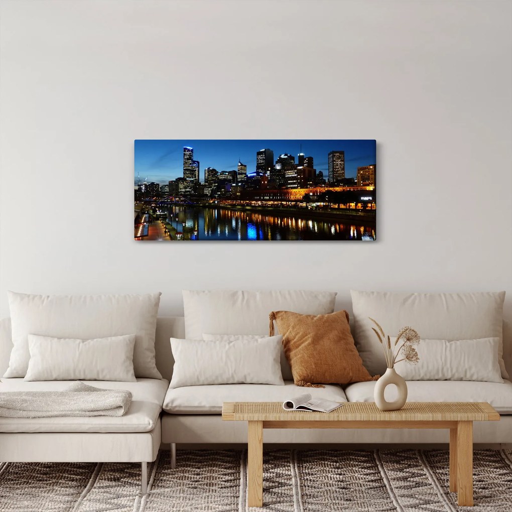 Obraz noci v Melbourne (120x50 cm)