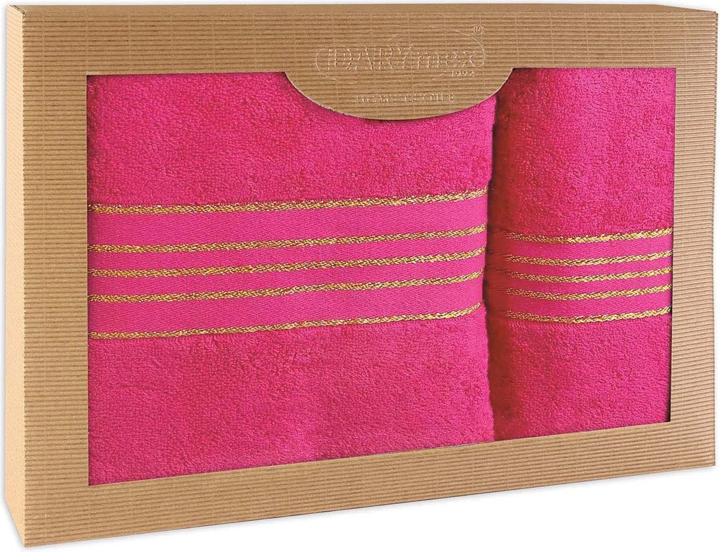 BAVLNENÉ UTERÁKY TIWANO SADA 1 KS 50X90 CM, 1 KS 70X140 CM RUŽOVÁ