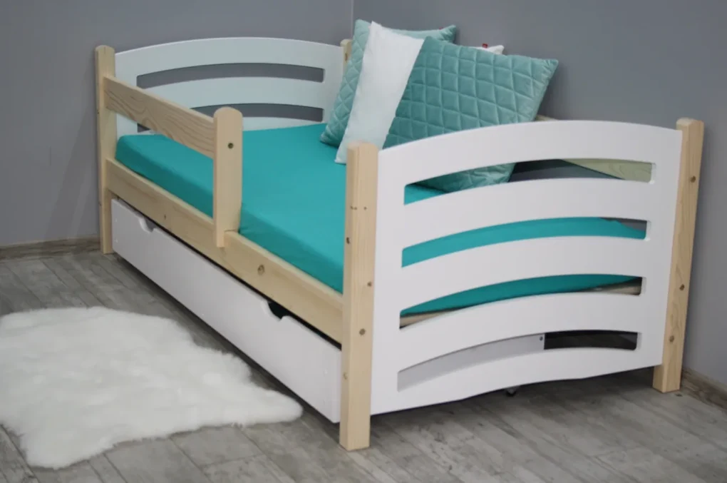 Detská posteľ MELA 80 x 160 cm biela/borovica Rošt: Bez roštu, Matrac: Matrac EASYSOFT 8 cm