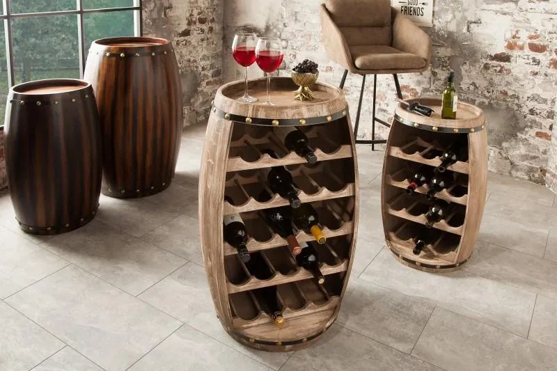 Invicta Interior - Elegantný stojan na víno BODEGA 80 cm, borovica, prírodný