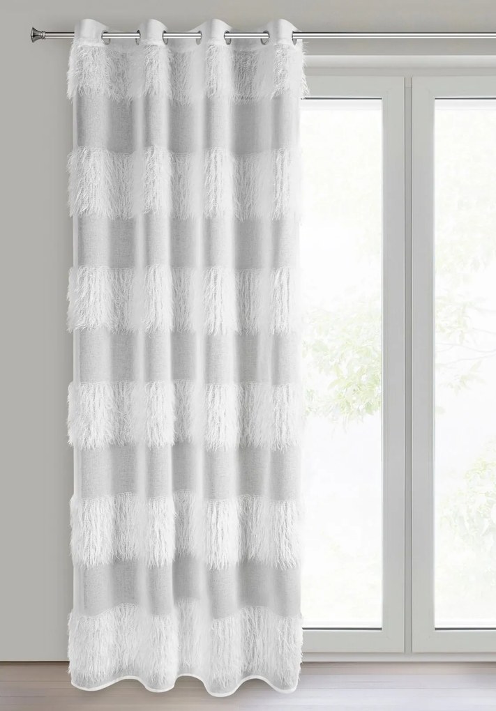 ZÁCLONA NA KRÚŽKOCH MARGARET1 140X250 CM BIELA