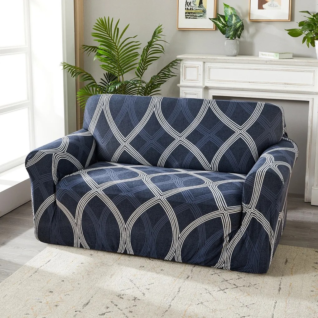 4Home Napínací poťah na dvojkreslo Elegant modrá, 145-185 cm + obliečka na vankúšik zadarmo, 145-185 cm