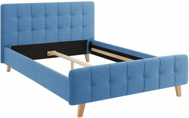 Modrá dvojlôžková posteľ Støraa Limbo, 140 × 200 cm