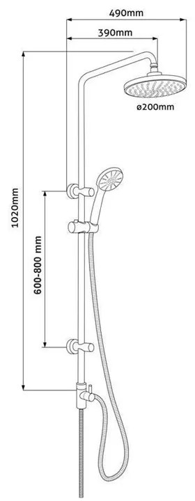 Mereo Mereo, Sprchová súprava Sonáta a sprchová batéria Sonáta 150 mm, MER-CB609