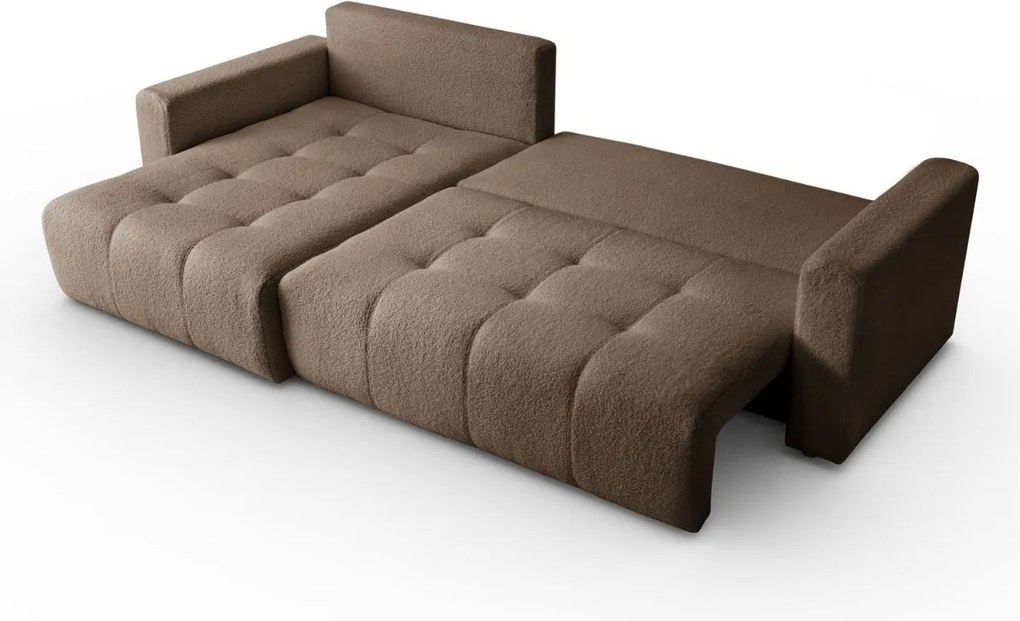 ROHOVÁ SEDAČKA SHARLOTTE 261 x 143 cm HNEDÁ