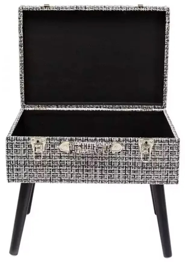 Šedá Stolička s úložným prostorem −biela 45 × 50 × 35 cm KARE DESIGN