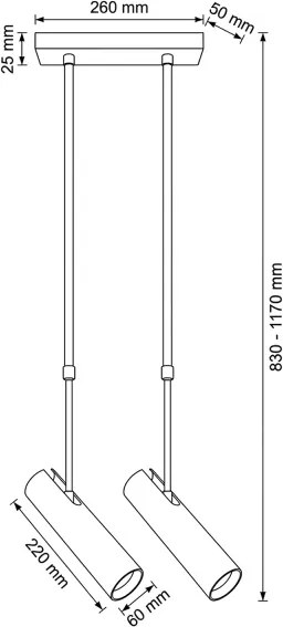 Brilagi - Luster na tyči SELE 2xGU10/30W/230V béžová