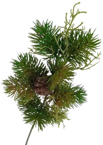 Umelá vetva Borovica so šiškou zelená, 46 cm