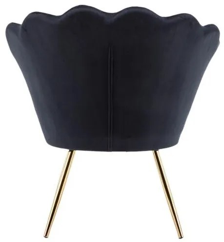 LuxuryForm DESIGN Kreslo FREY VELUR so zlatými nohami - čierne