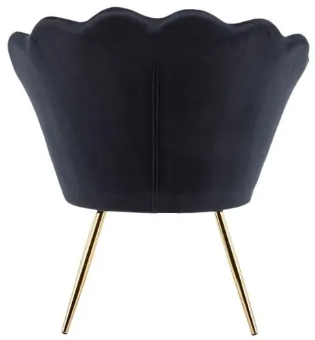LuxuryForm DESIGN Kreslo FREY VELUR so zlatými nohami - čierne