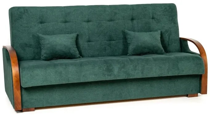 Pohovka Lux, zelená / orech (an 3207)